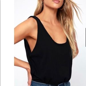 Free People Sydney black sleeveless bodysuit